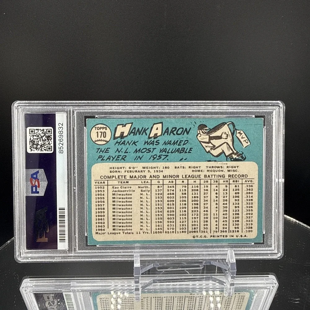 1965 Topps #170 Hank Aaron PSA 1.5 Graded Baseball Card MLB Milwaukee Braves